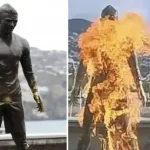 Ronaldo_statue_burned